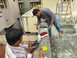 Moisture meter on ceiling pipe area