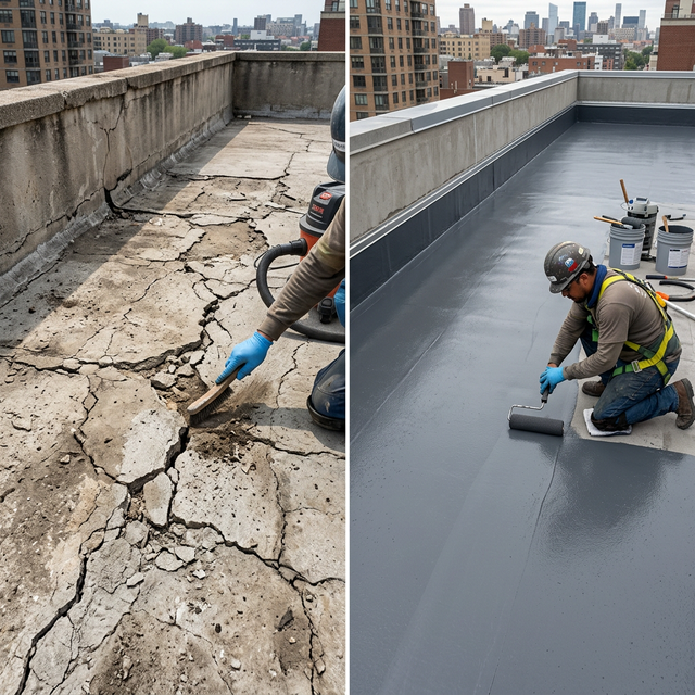 Terrace waterproofing rehabilitation project